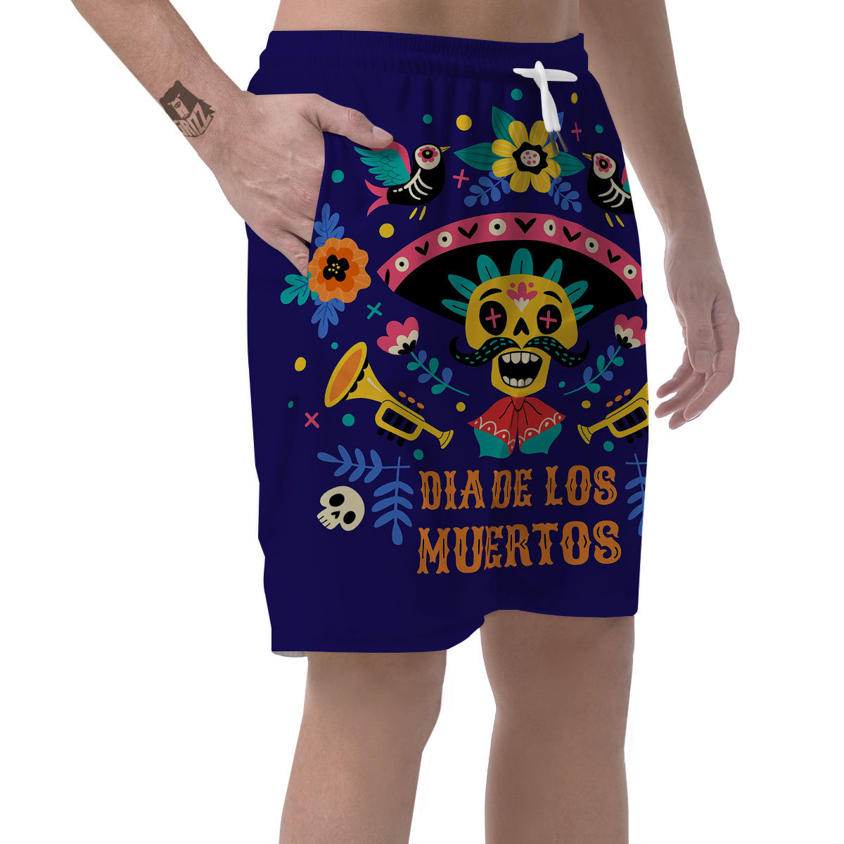 Day Of The Dead Cinco de Mayo Print Men's Shorts-grizzshop