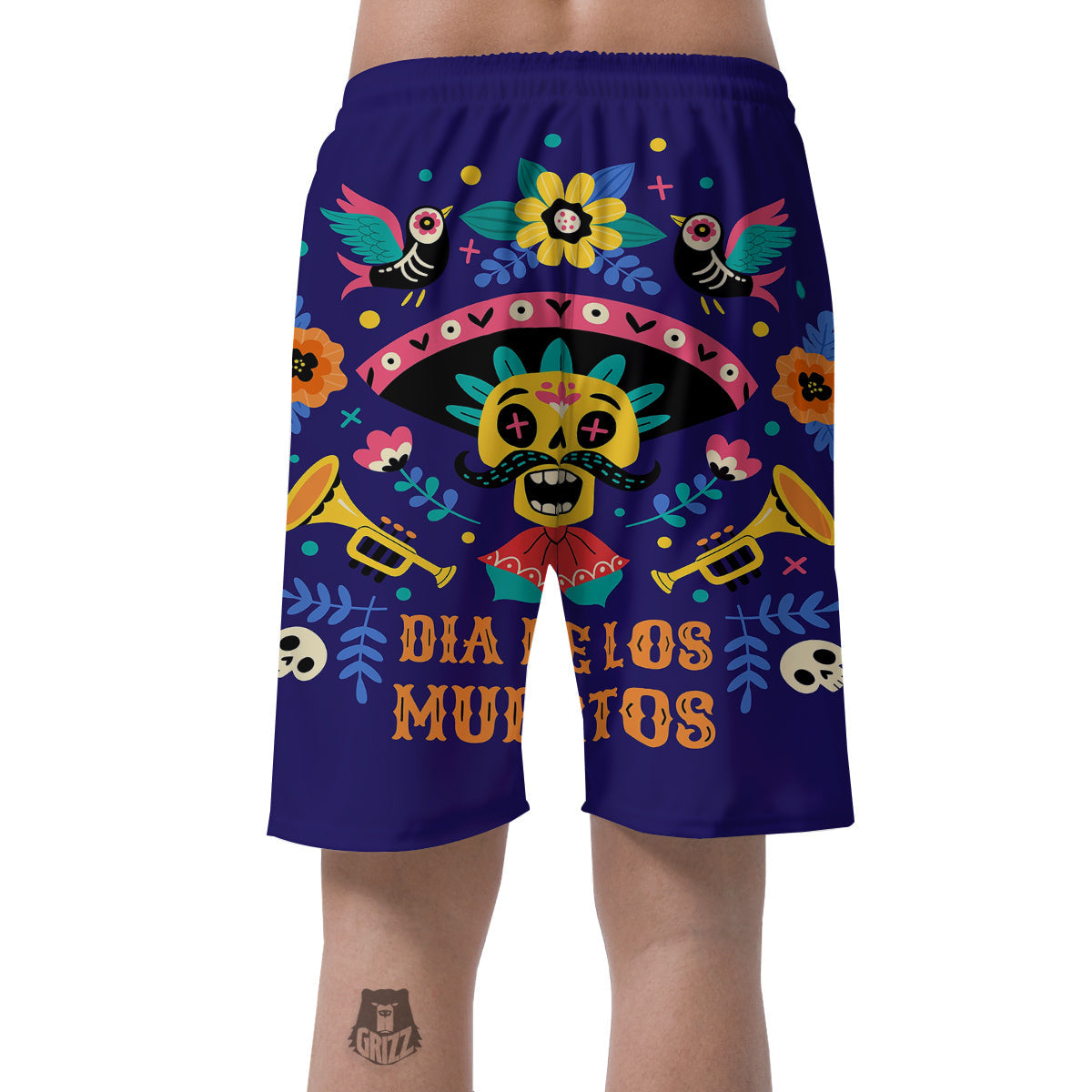 Day Of The Dead Cinco de Mayo Print Men's Shorts-grizzshop