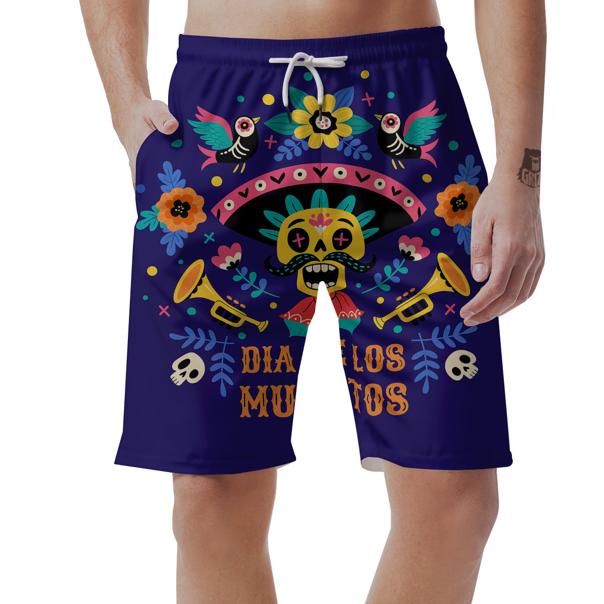 Day Of The Dead Cinco de Mayo Print Men's Shorts-grizzshop