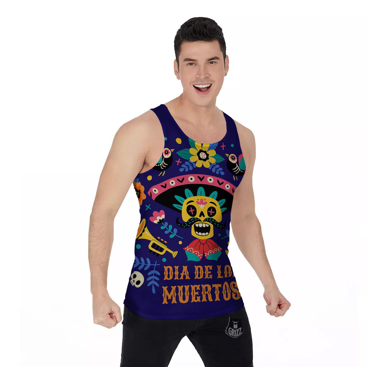 Day Of The Dead Cinco de Mayo Print Men's Tank Top-grizzshop