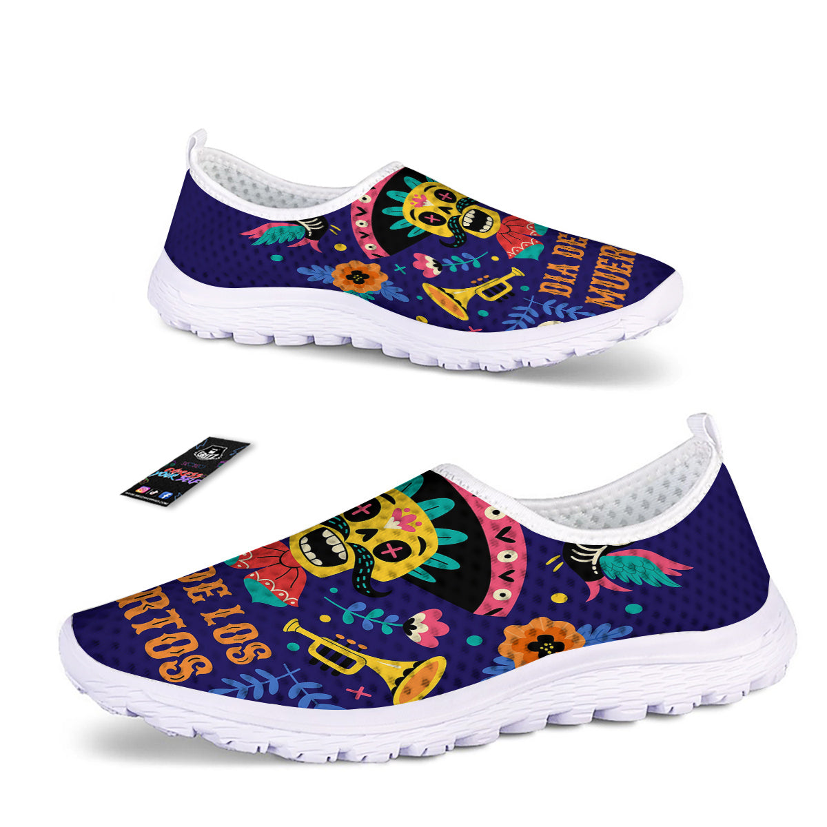 Day Of The Dead Cinco de Mayo Print Nurse Shoes-grizzshop