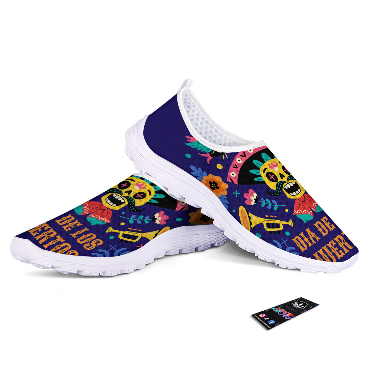 Day Of The Dead Cinco de Mayo Print Nurse Shoes-grizzshop