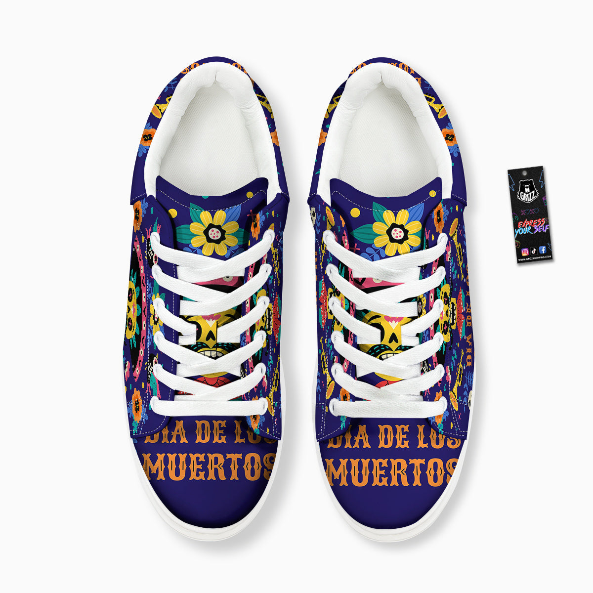 Day Of The Dead Cinco de Mayo Print Platform Shoes-grizzshop