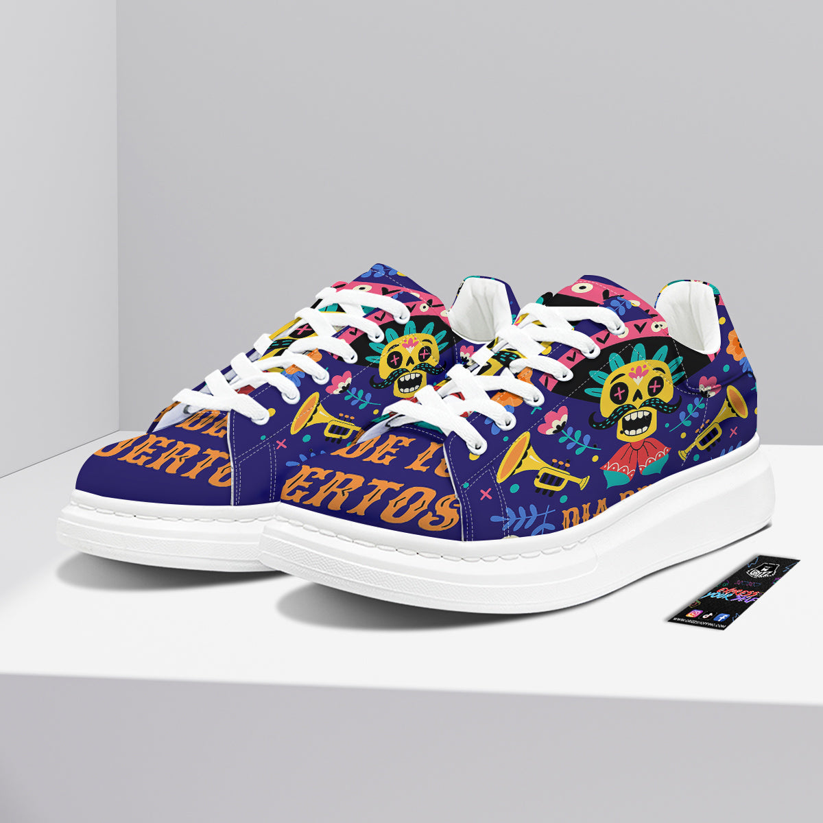 Day Of The Dead Cinco de Mayo Print Platform Shoes-grizzshop
