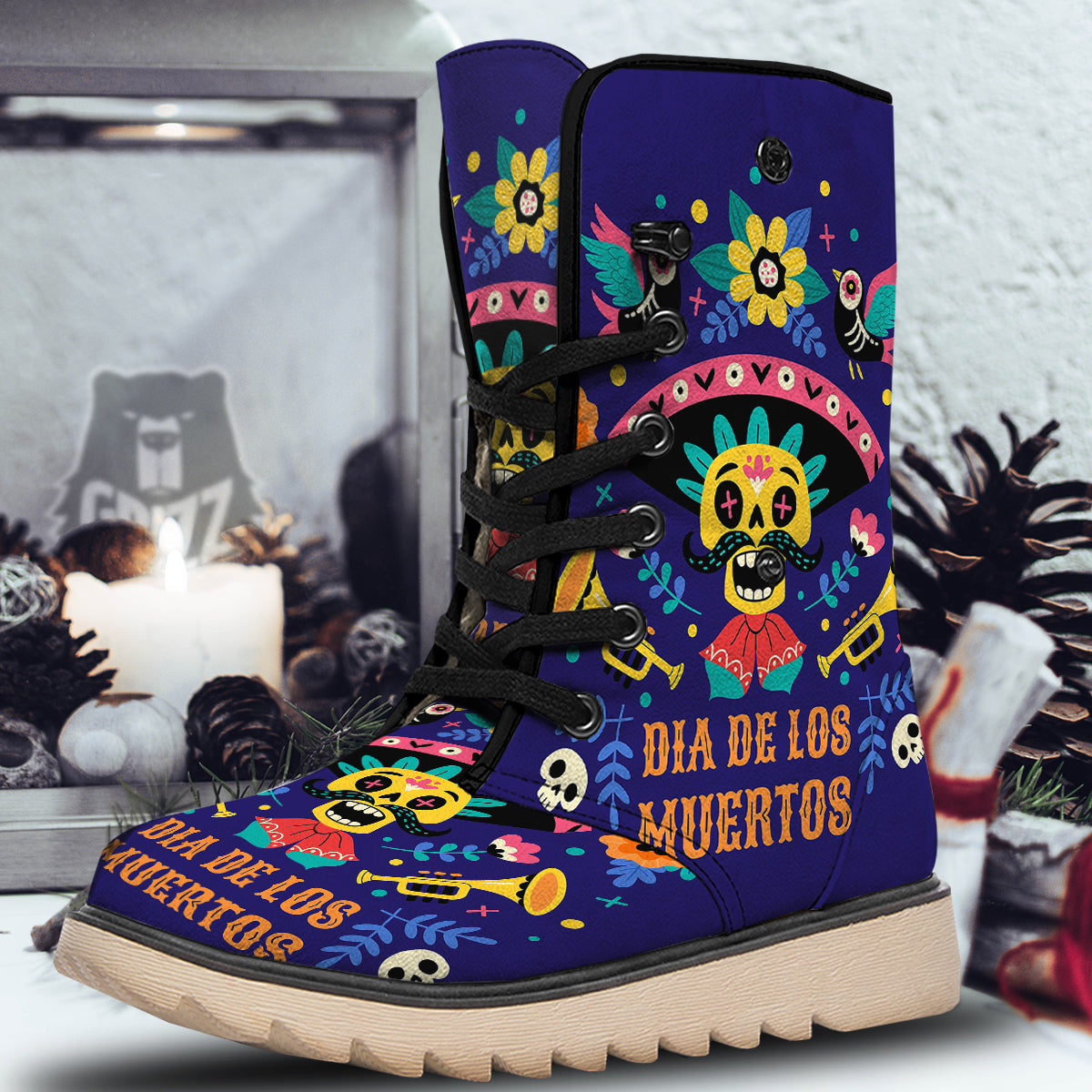 Day Of The Dead Cinco de Mayo Print Snow Boots-grizzshop