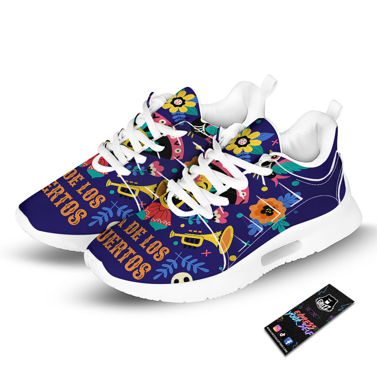 Day Of The Dead Cinco de Mayo Print Tennis Shoes-grizzshop
