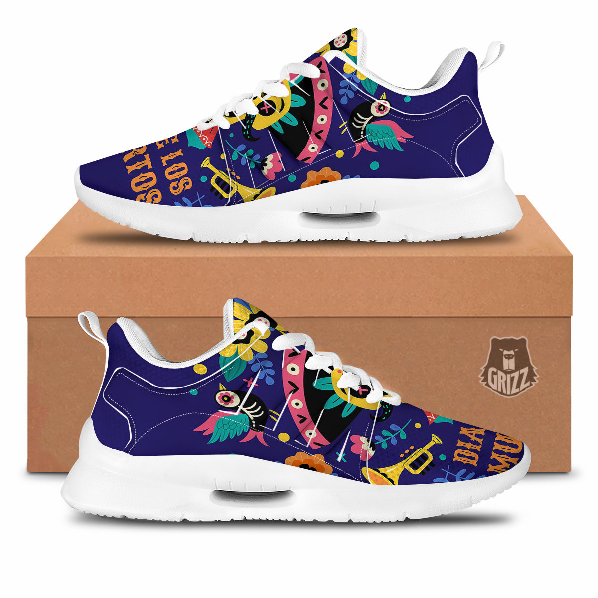 Day Of The Dead Cinco de Mayo Print Tennis Shoes-grizzshop