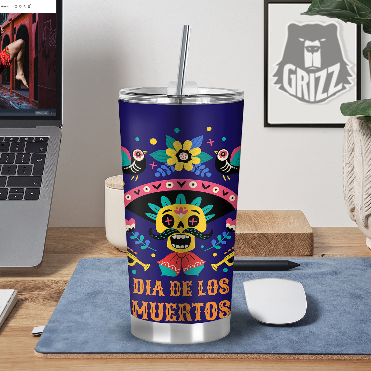 Day Of The Dead Cinco de Mayo Print Tumbler-grizzshop
