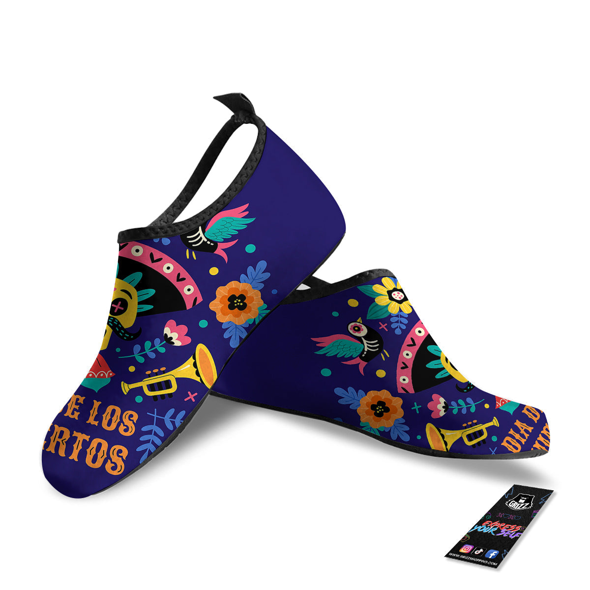 Day Of The Dead Cinco de Mayo Print Water Shoes-grizzshop