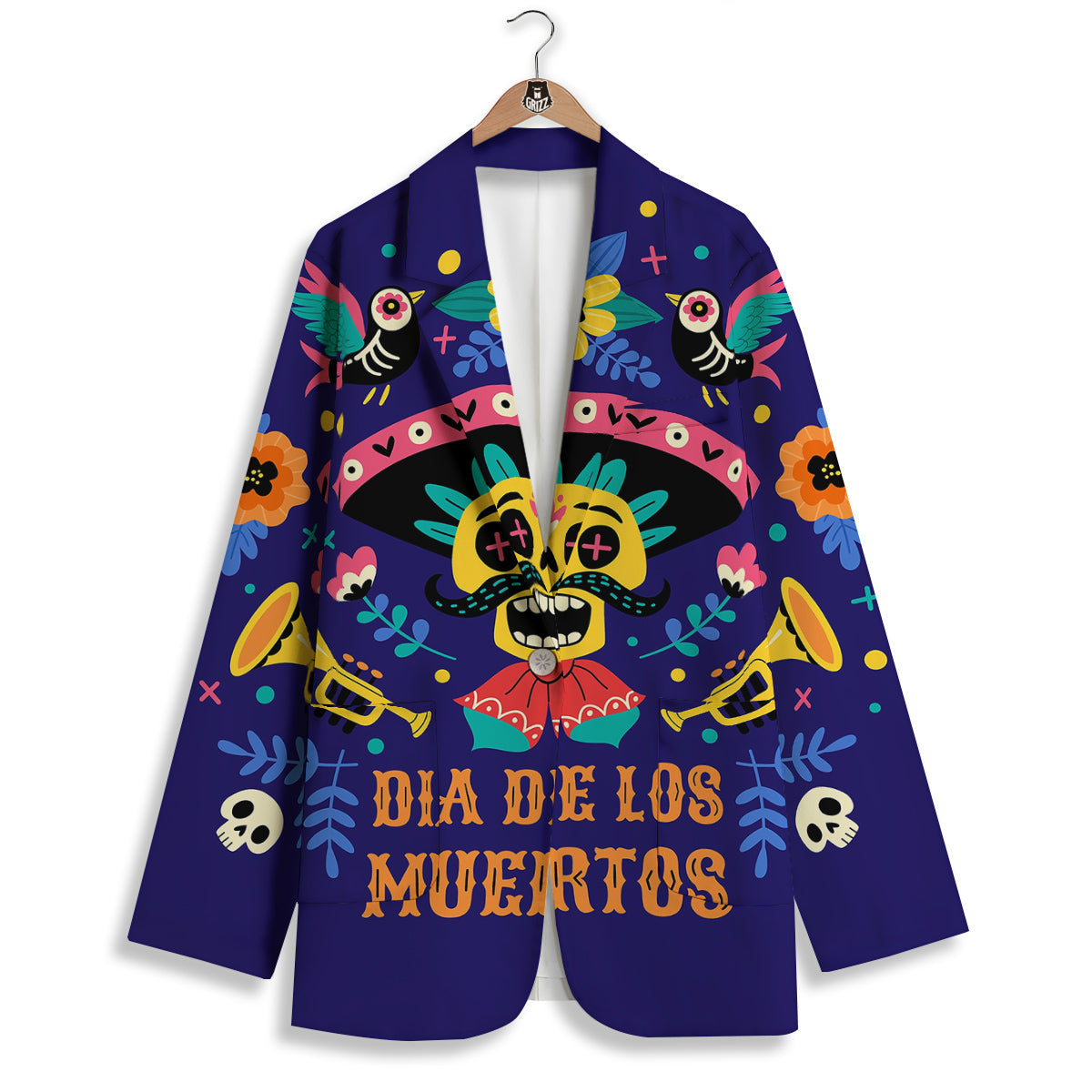 Day Of The Dead Cinco de Mayo Print Women's Blazer-grizzshop