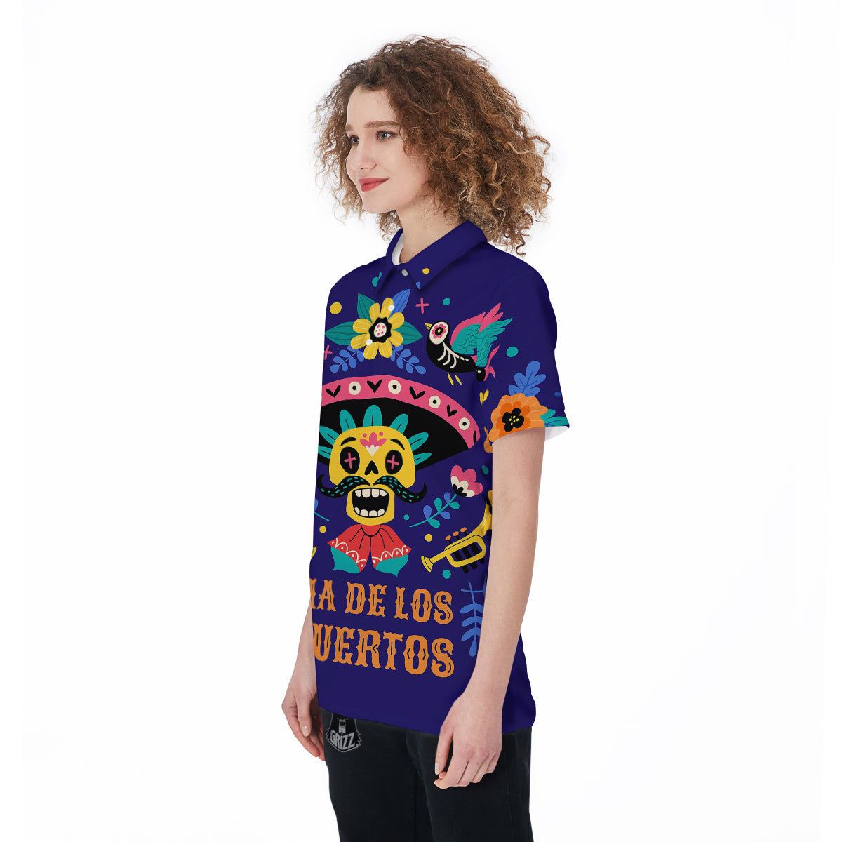 Day Of The Dead Cinco de Mayo Print Women's Golf Shirts-grizzshop