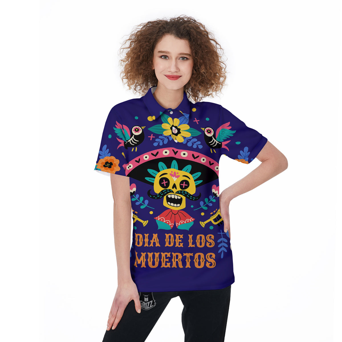 Day Of The Dead Cinco de Mayo Print Women's Golf Shirts-grizzshop