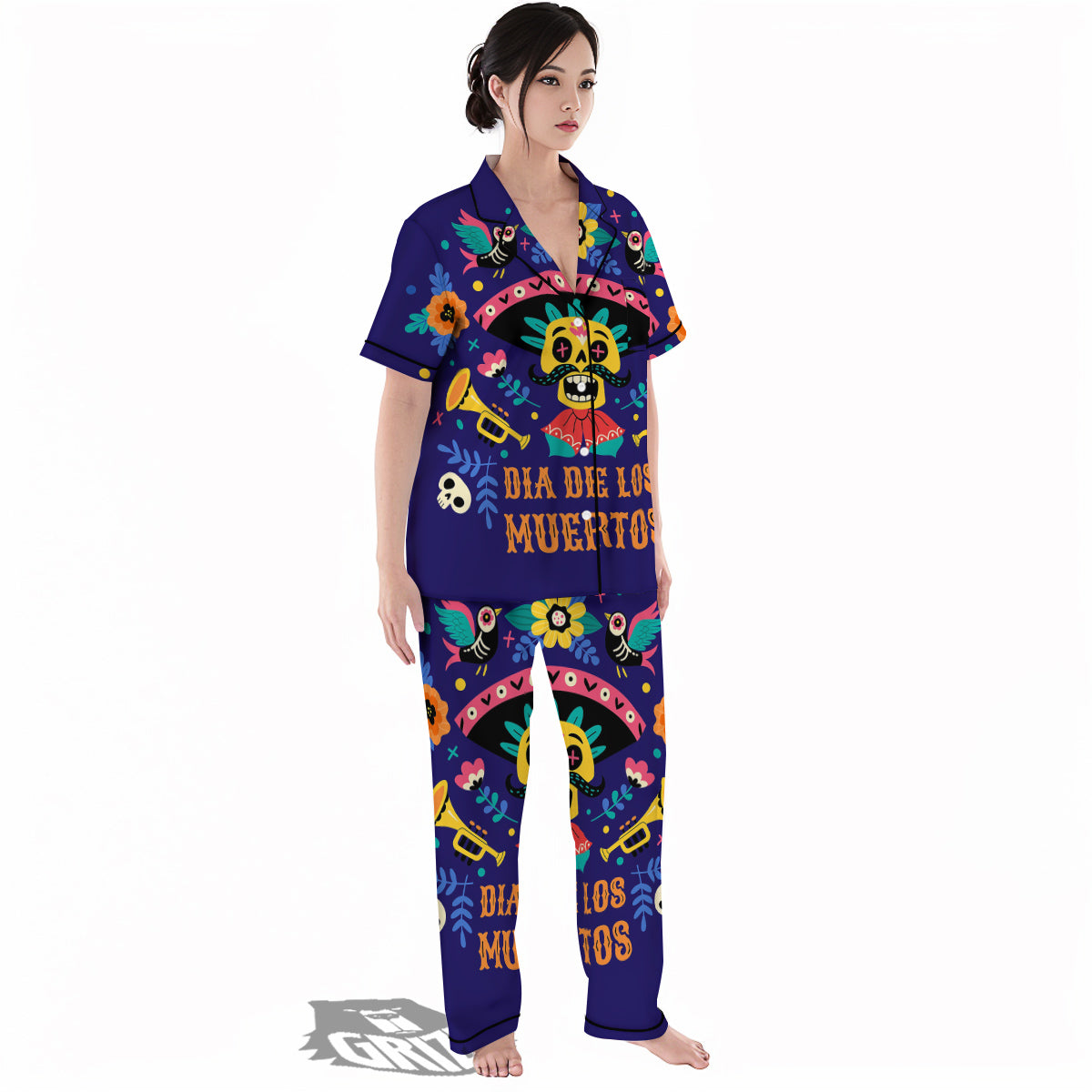 Day Of The Dead Cinco de Mayo Print Women's Pajamas Set-grizzshop