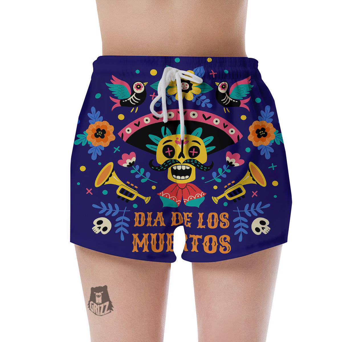 Day Of The Dead Cinco de Mayo Print Women's Shorts-grizzshop
