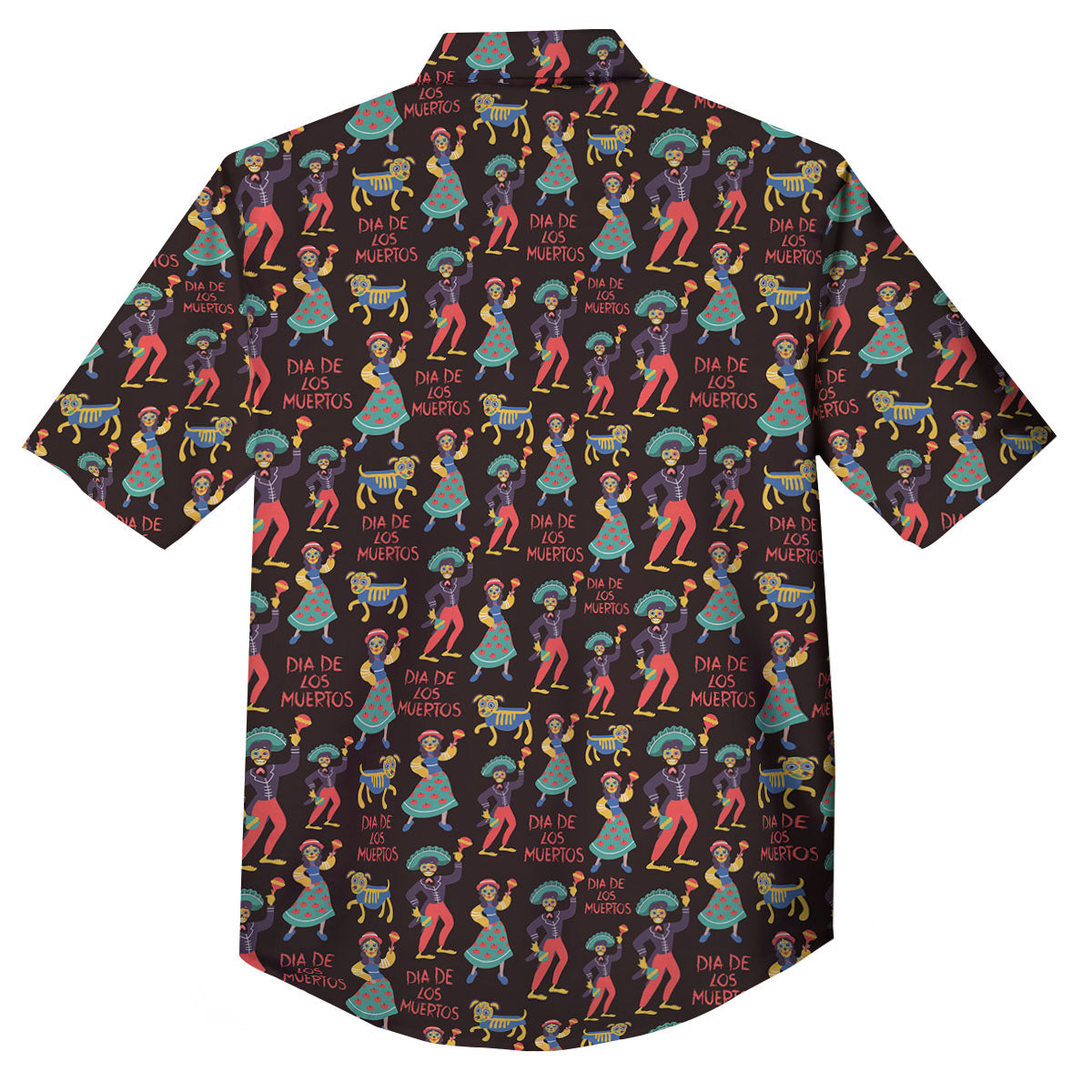 Day Of The Dead Dia De Los Muertos Print Pattern Button Up Shirt-grizzshop