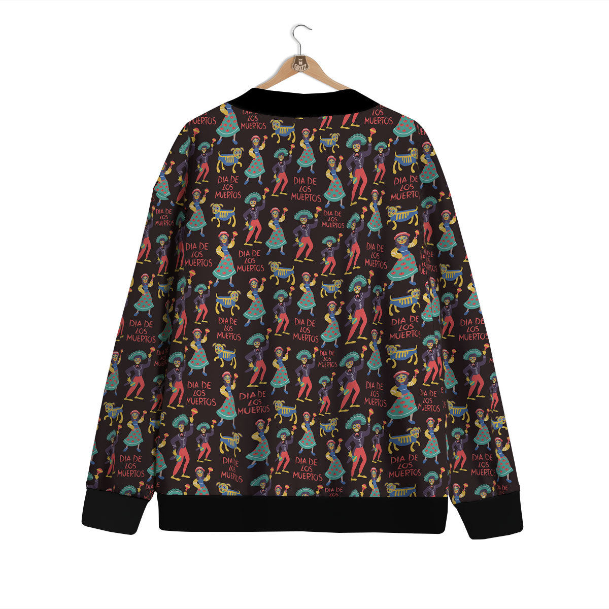 Day Of The Dead Dia De Los Muertos Print Pattern Cardigan-grizzshop