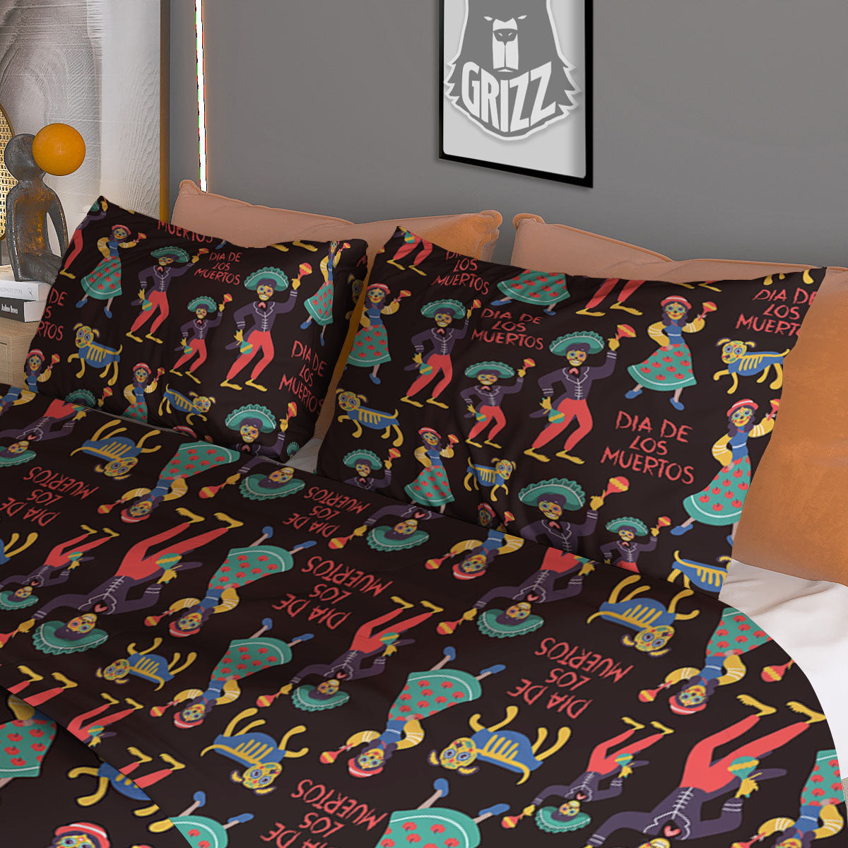 Day Of The Dead Dia De Los Muertos Print Pattern Duvet Cover Bedding Set