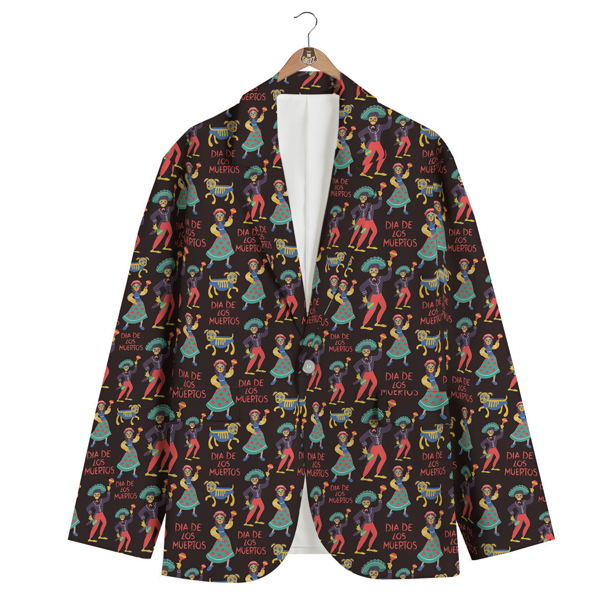 Day Of The Dead Dia De Los Muertos Print Pattern Men's Blazer-grizzshop