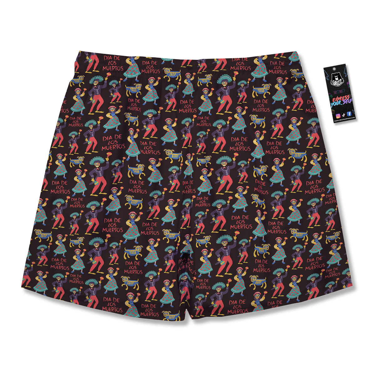 Day Of The Dead Dia De Los Muertos Print Pattern Men's Running Shorts-grizzshop