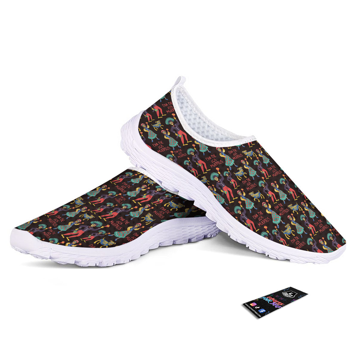 Day Of The Dead Dia De Los Muertos Print Pattern Nurse Shoes-grizzshop