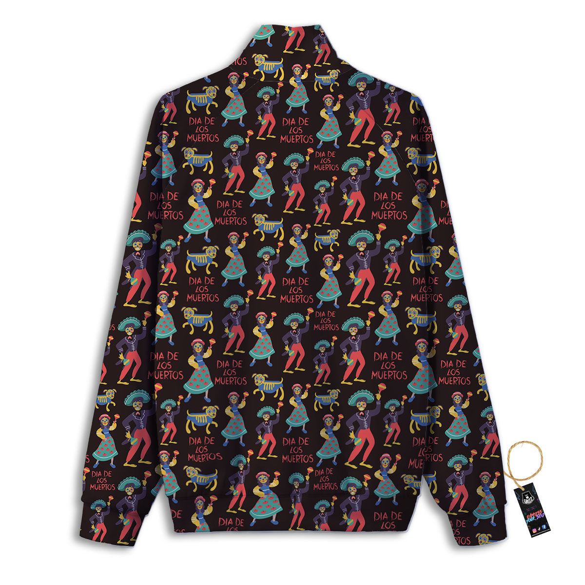 Day Of The Dead Dia De Los Muertos Print Pattern Track Jacket-grizzshop