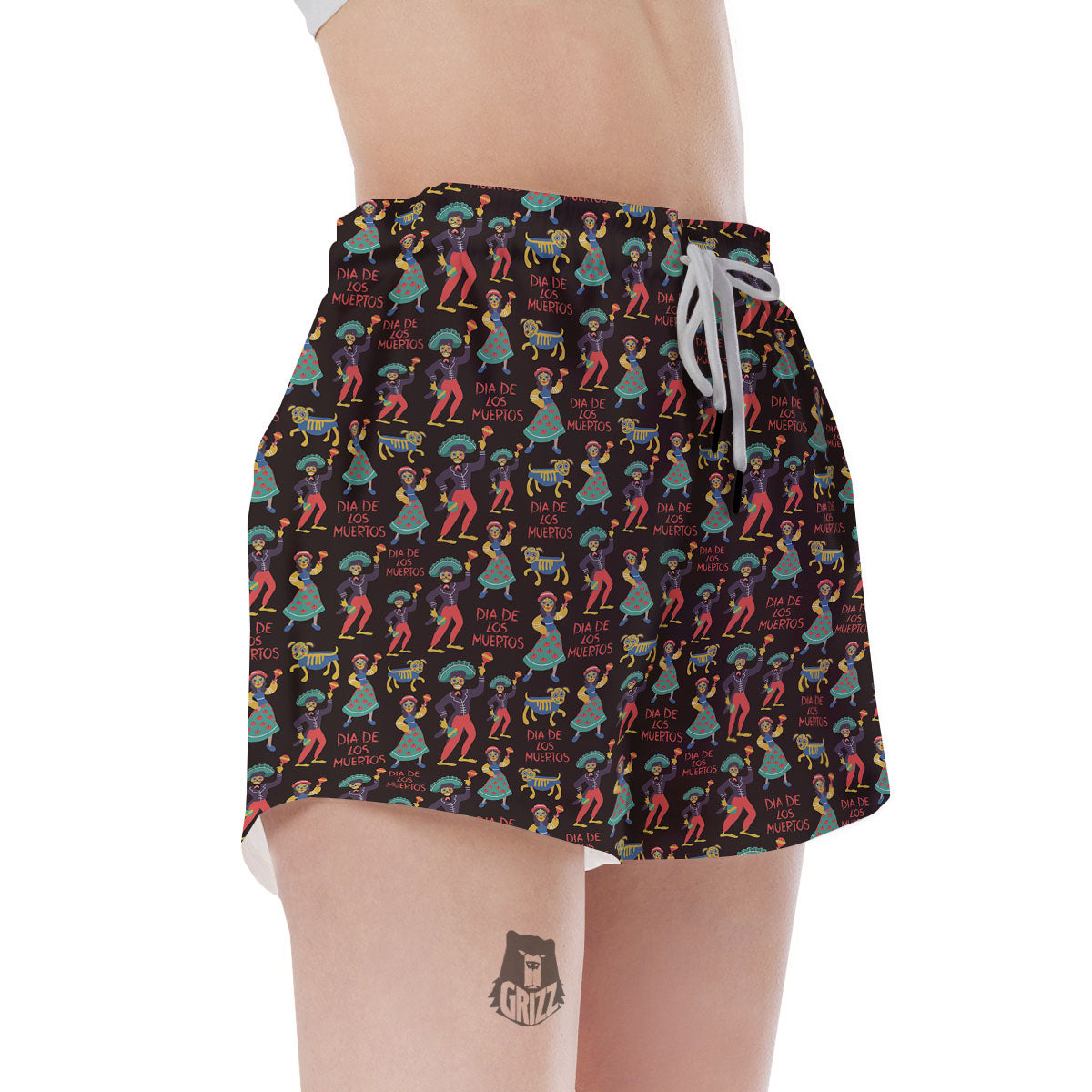 Day Of The Dead Dia De Los Muertos Print Pattern Women's Shorts-grizzshop