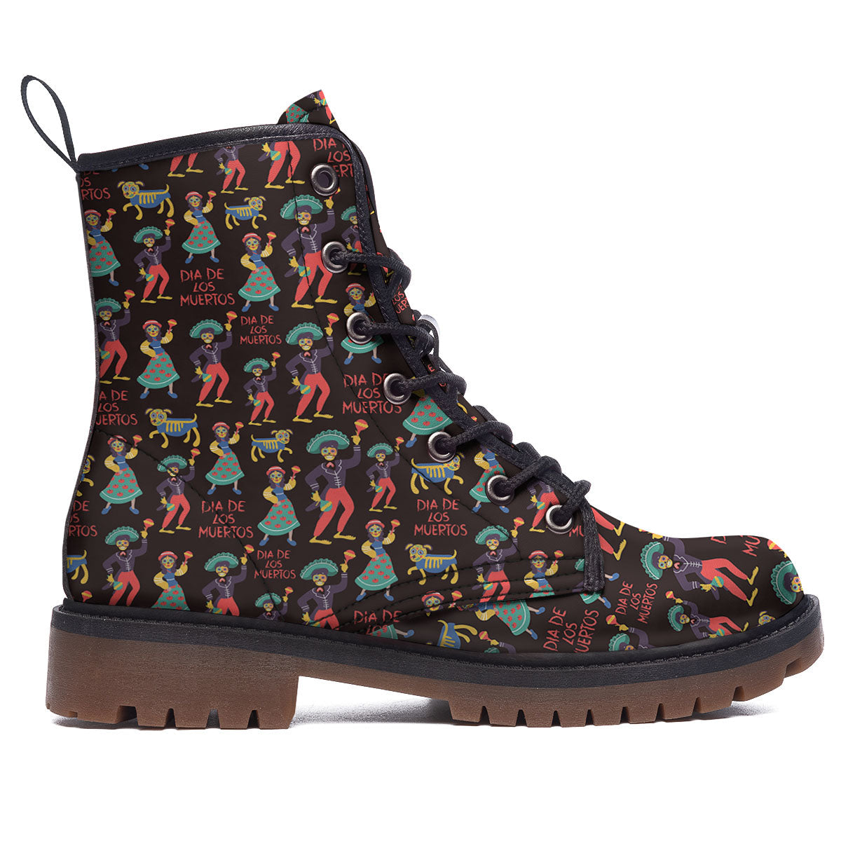 Day Of The Dead Dia De Los Muertos Print Pattern Work Boots-grizzshop