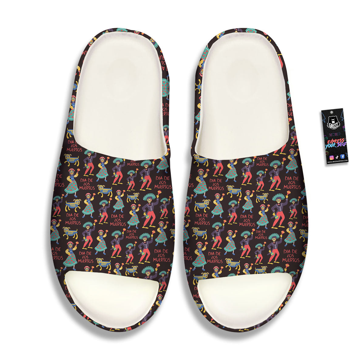 Day Of The Dead Dia De Los Muertos Print Pattern Sandals-grizzshop