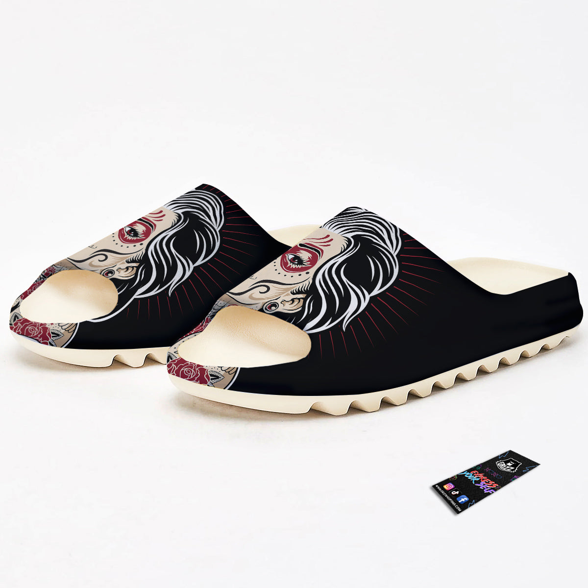 Day of The Dead Calavera Girl Print Sandals-grizzshop
