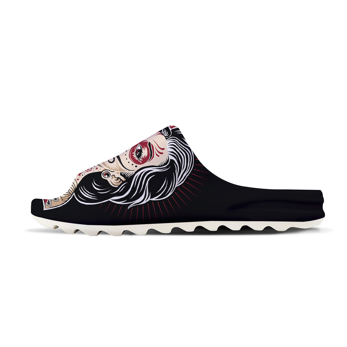 Day of The Dead Calavera Girl Print Sandals-grizzshop