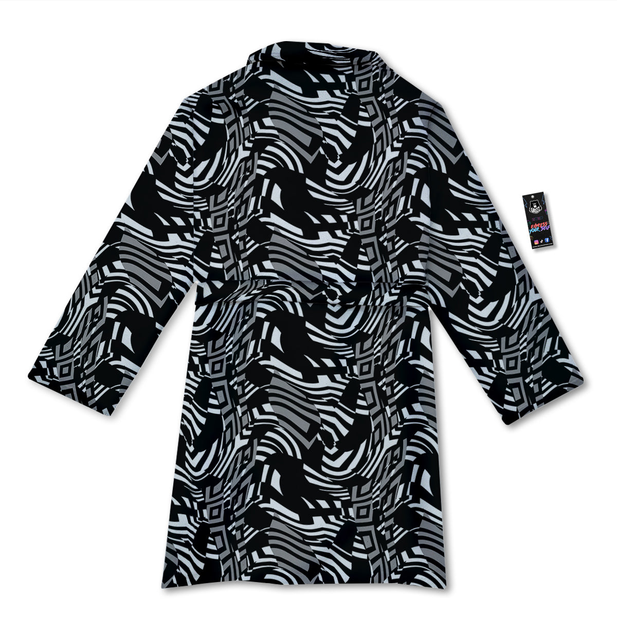 Dazzle Abstract Print Pattern Bathrobe-grizzshop
