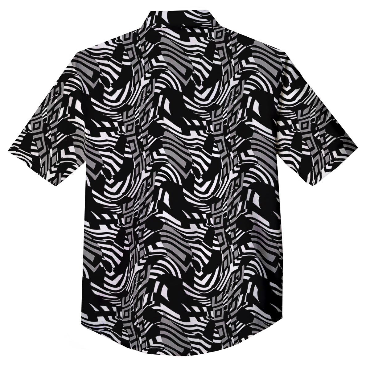 Dazzle Abstract Print Pattern Button Up Shirt-grizzshop