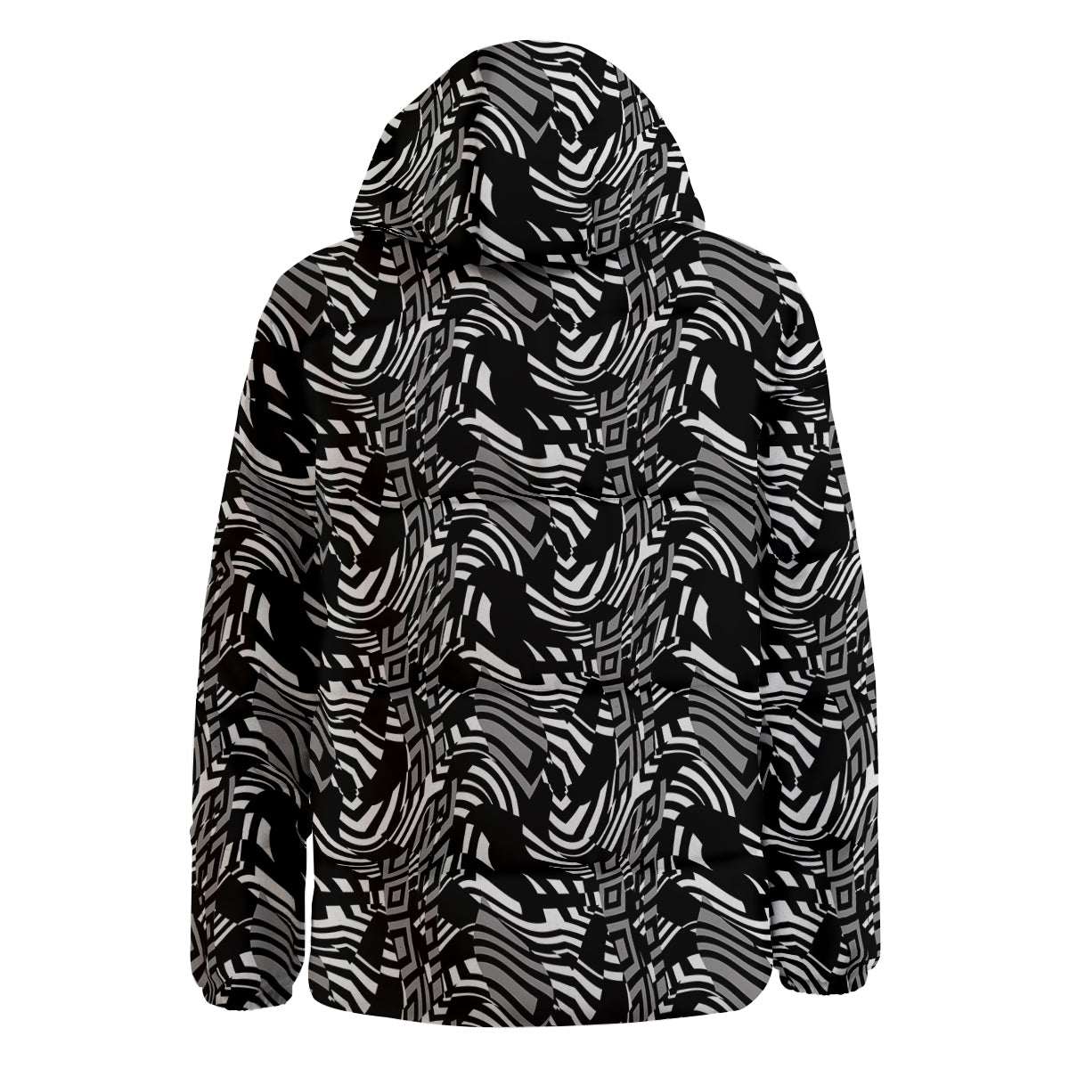 Dazzle Abstract Print Pattern Down Jacket-grizzshop