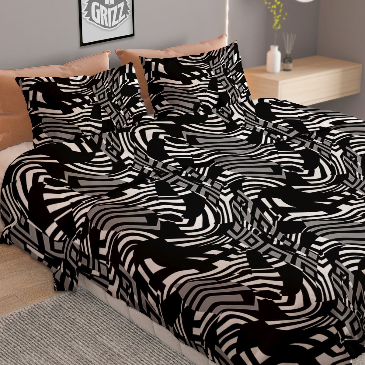 Dazzle Abstract Print Pattern Duvet Cover Bedding Set-grizzshop