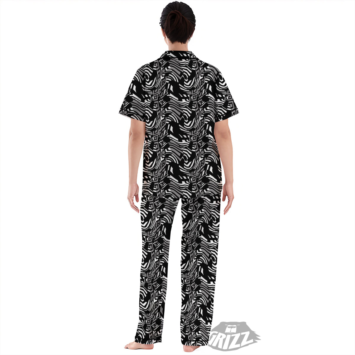 Dazzle Abstract Print Pattern Women's Pajamas Set-grizzshop