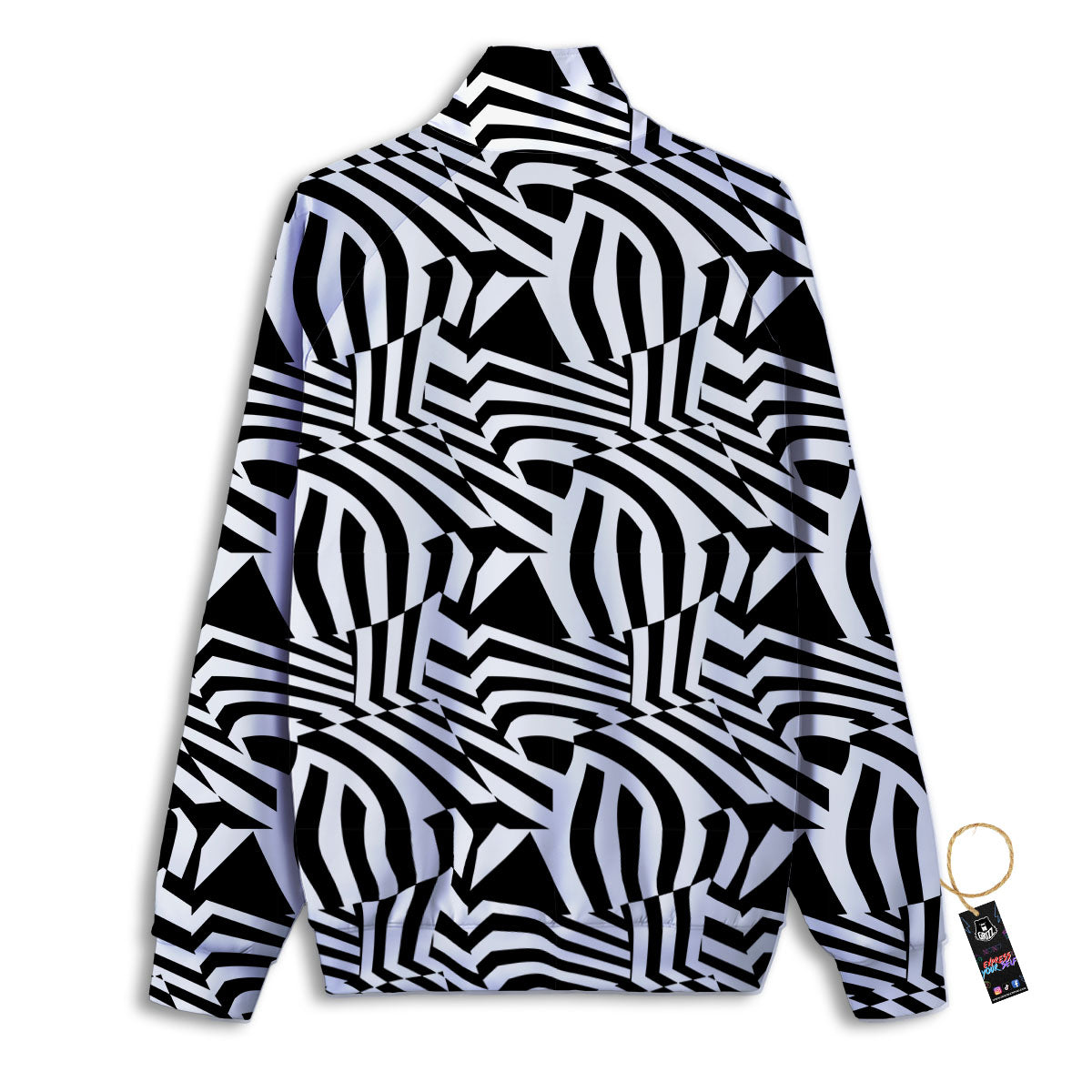 Dazzle White And Black Print Pattern Track Jacket-grizzshop