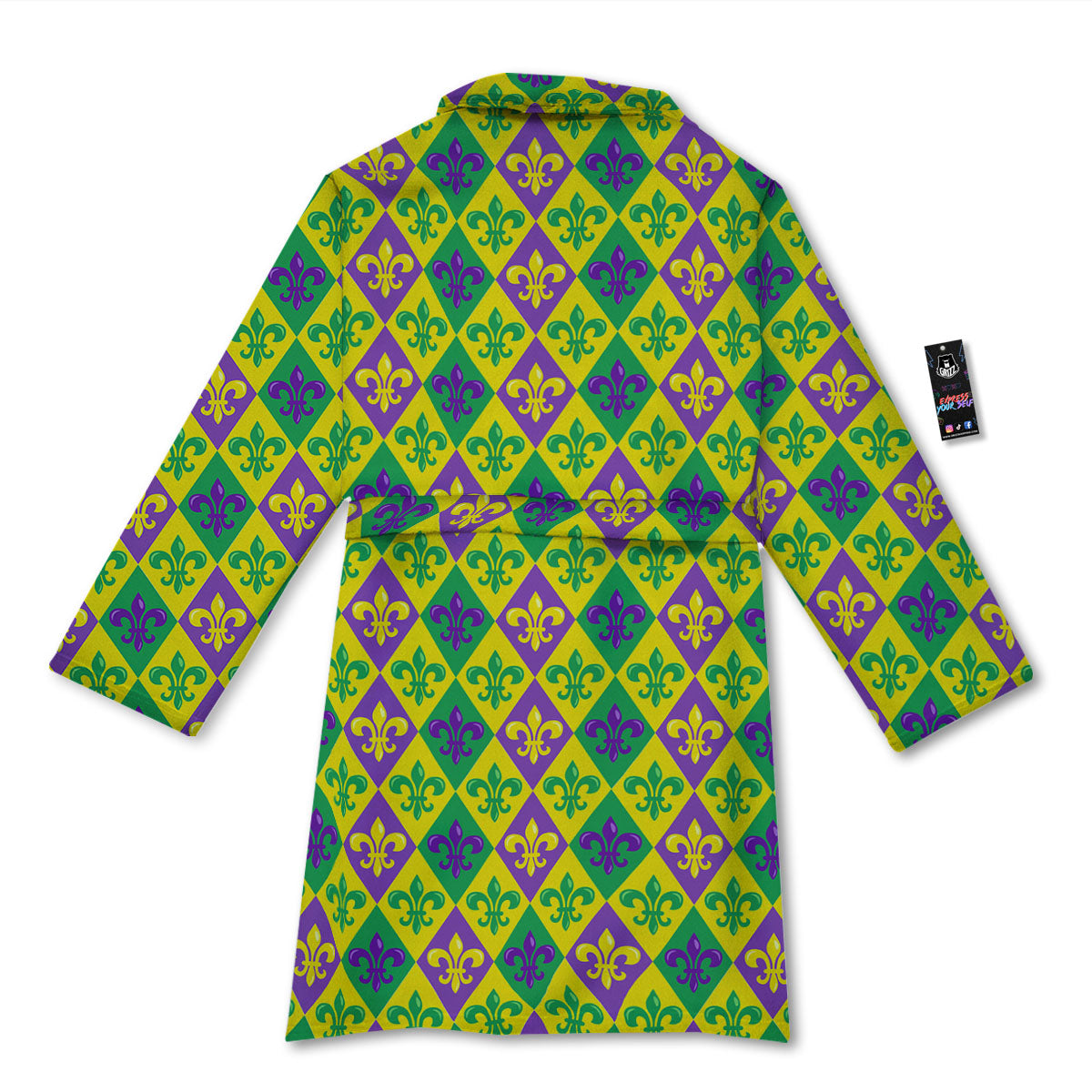 De Lis Mardi Gras Print Pattern Bathrobe-grizzshop