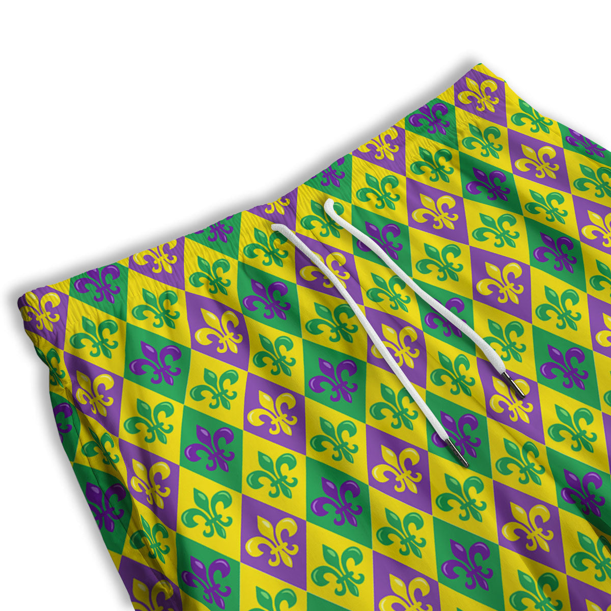 De Lis Mardi Gras Print Pattern Men's Athletic Shorts