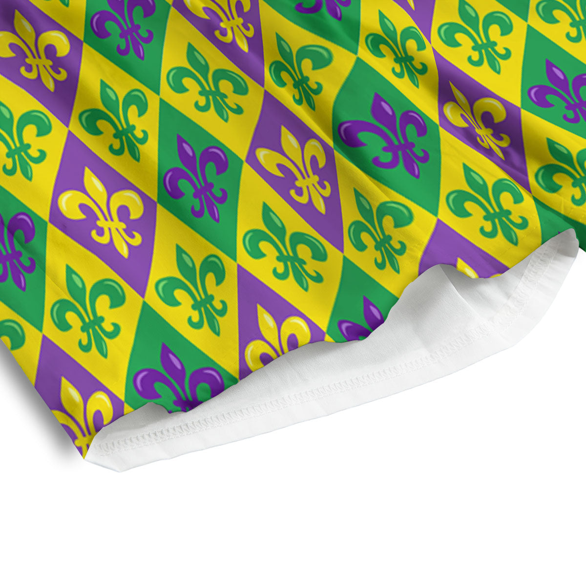 De Lis Mardi Gras Print Pattern Men's Athletic Shorts