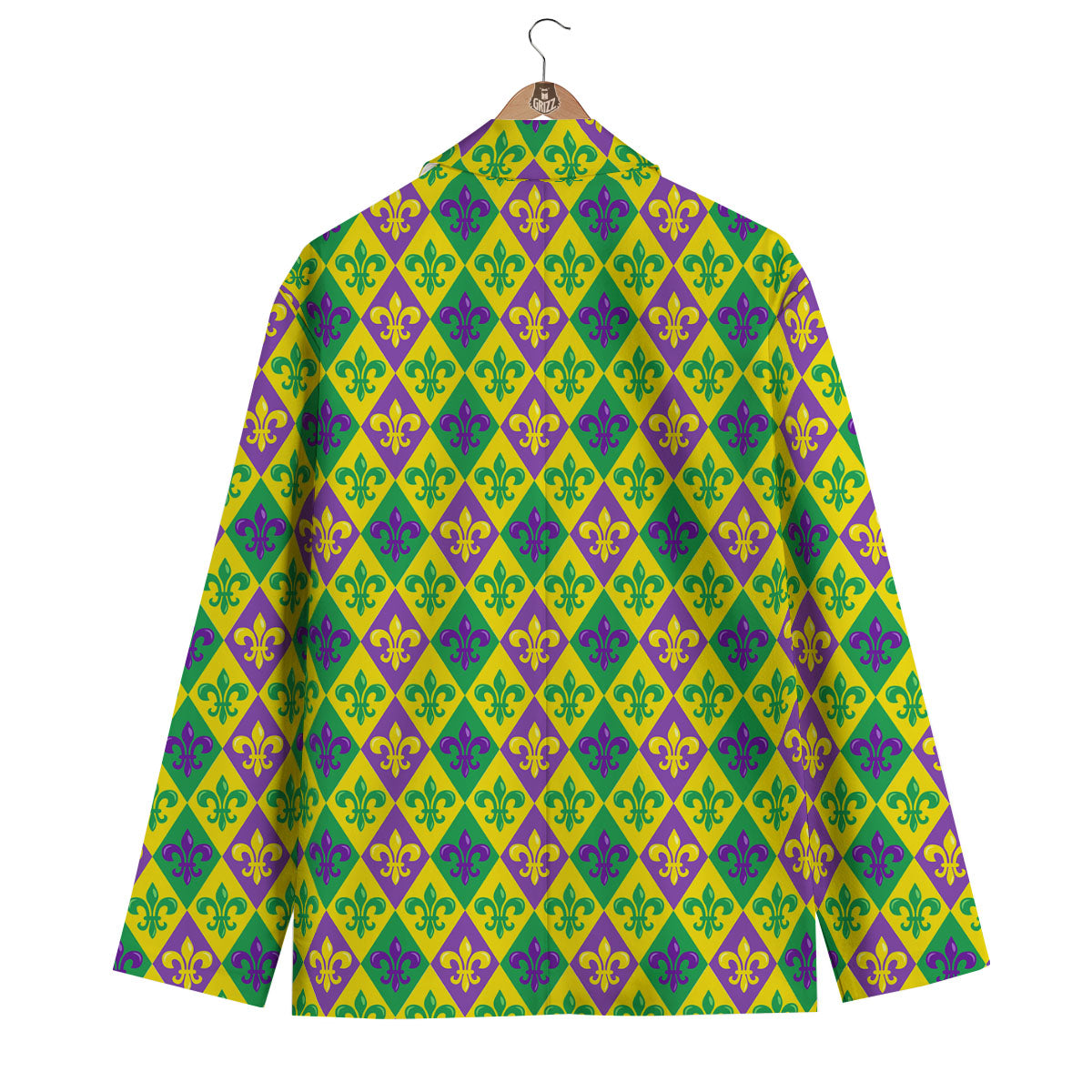 De Lis Mardi Gras Print Pattern Men's Blazer-grizzshop