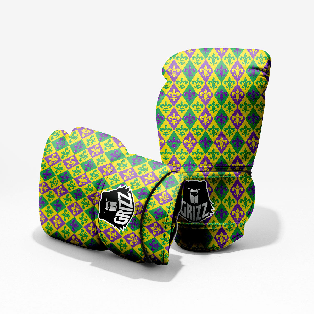 De Lis Mardi Gras Print Pattern Pro Boxing Glove