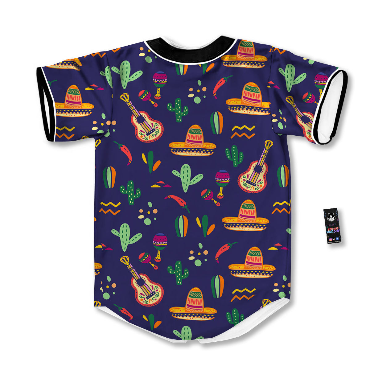 De Mayo Mexico Cinco Print Pattern Baseball Jersey-grizzshop