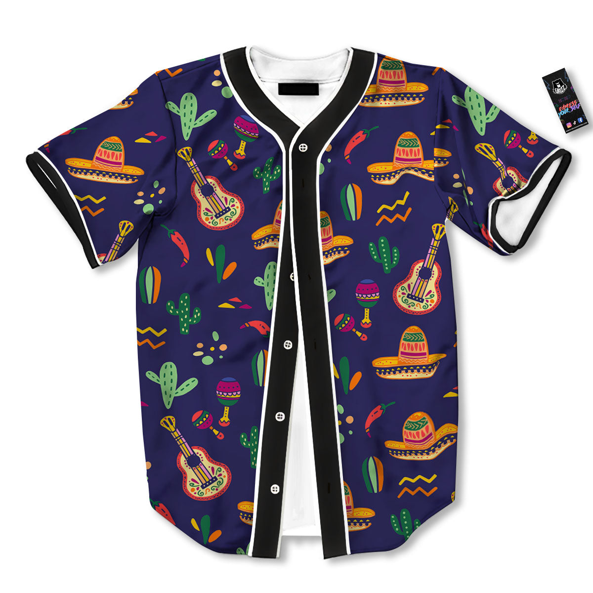 De Mayo Mexico Cinco Print Pattern Baseball Jersey-grizzshop