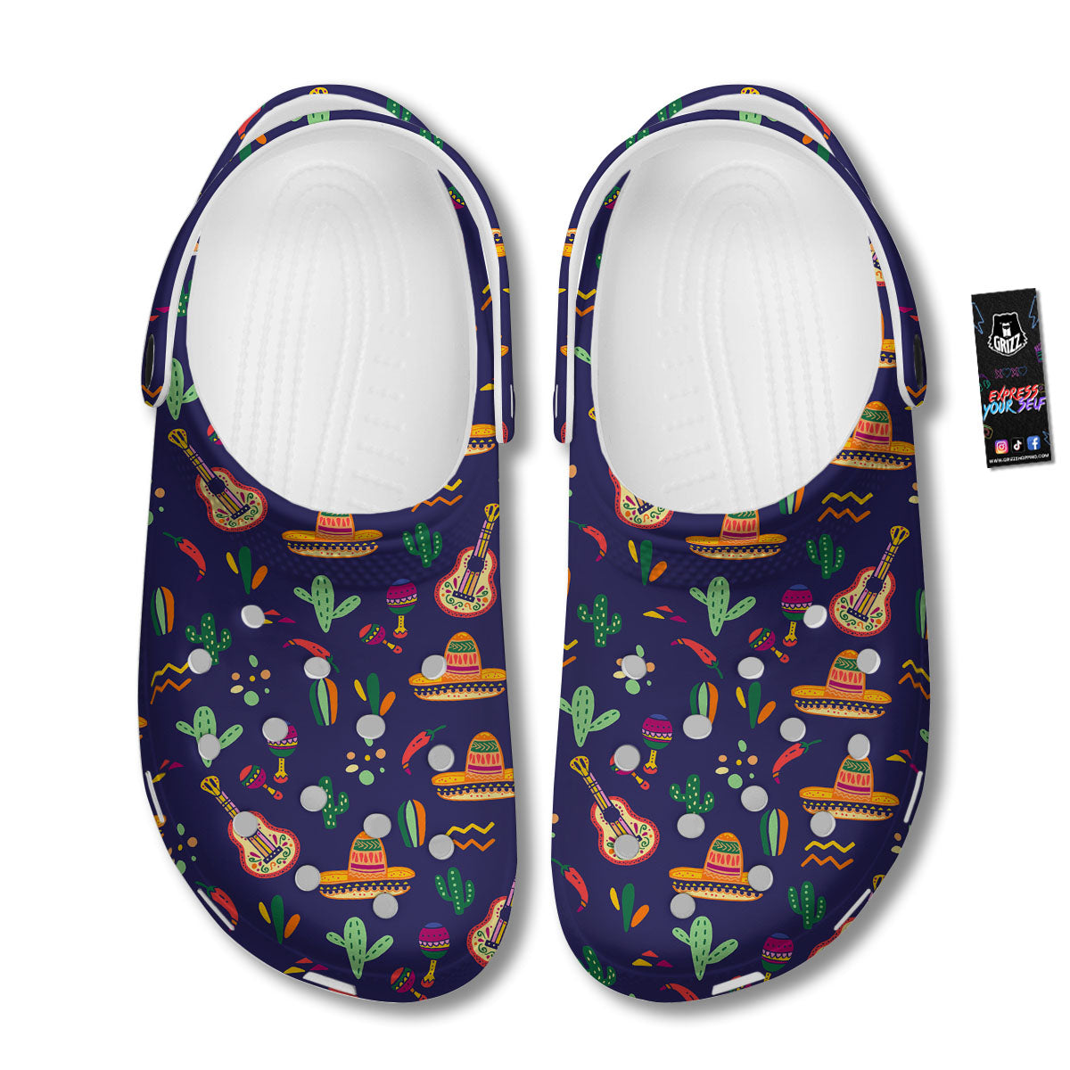 De Mayo Mexico Cinco Print Pattern Clog-grizzshop