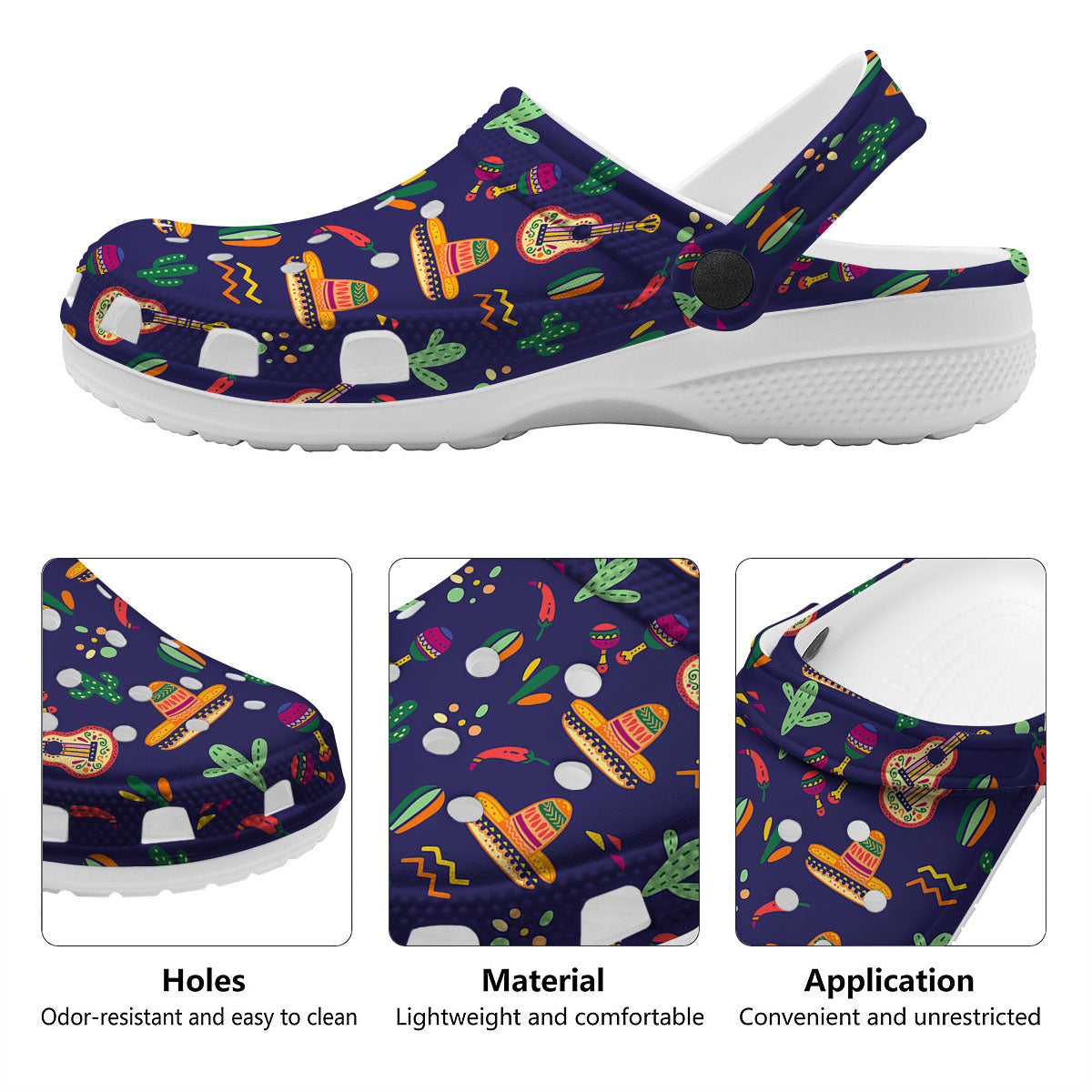 De Mayo Mexico Cinco Print Pattern Clog-grizzshop