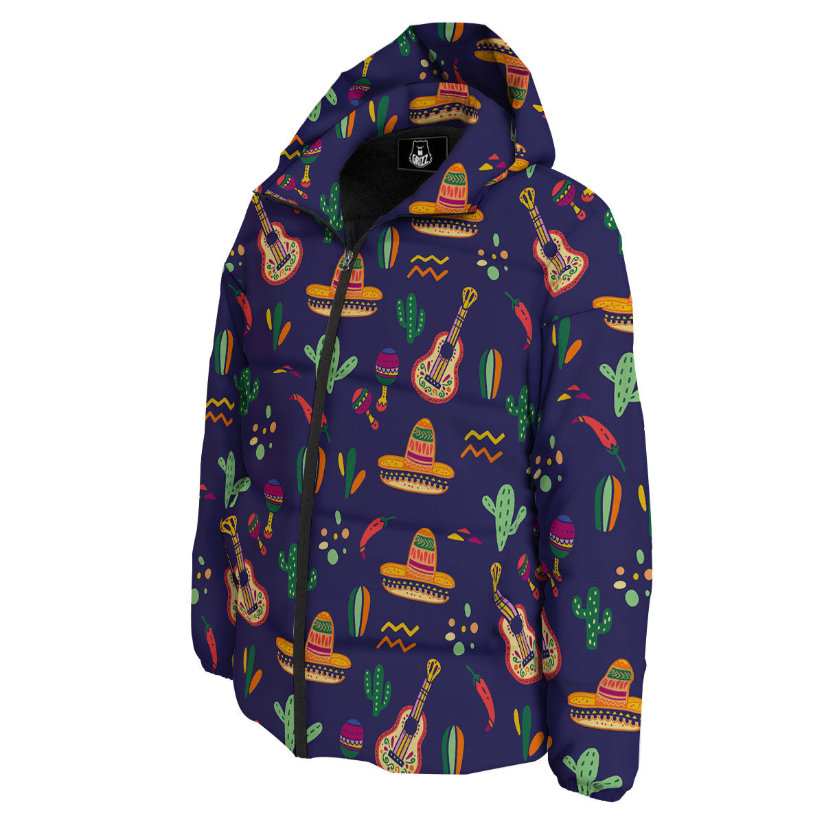 De Mayo Mexico Cinco Print Pattern Down Jacket-grizzshop