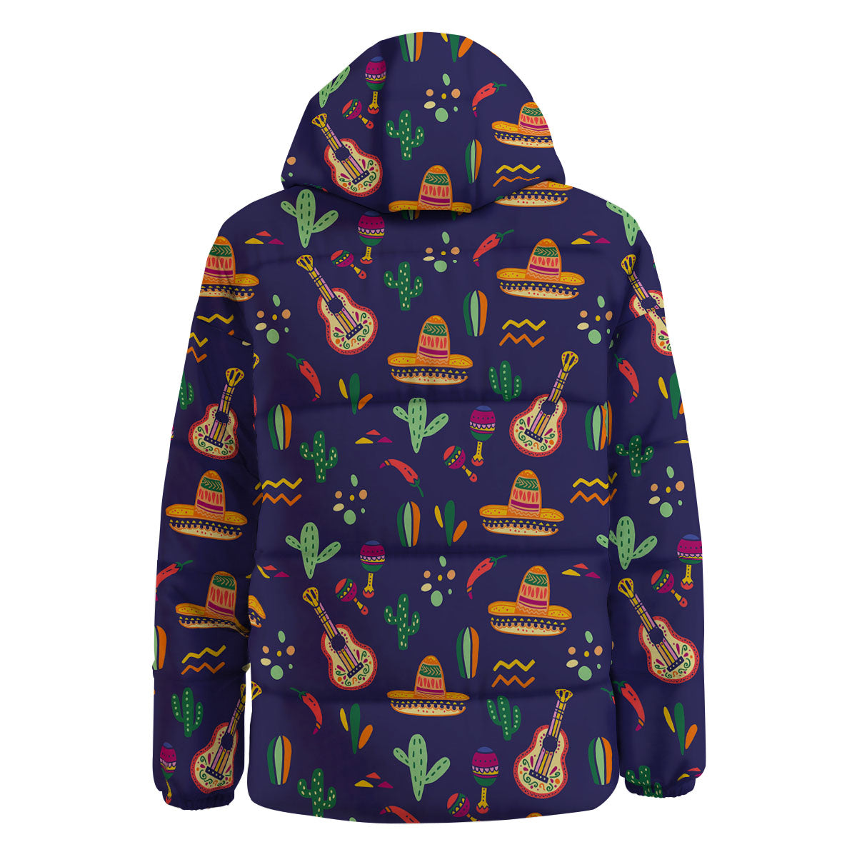 De Mayo Mexico Cinco Print Pattern Down Jacket-grizzshop