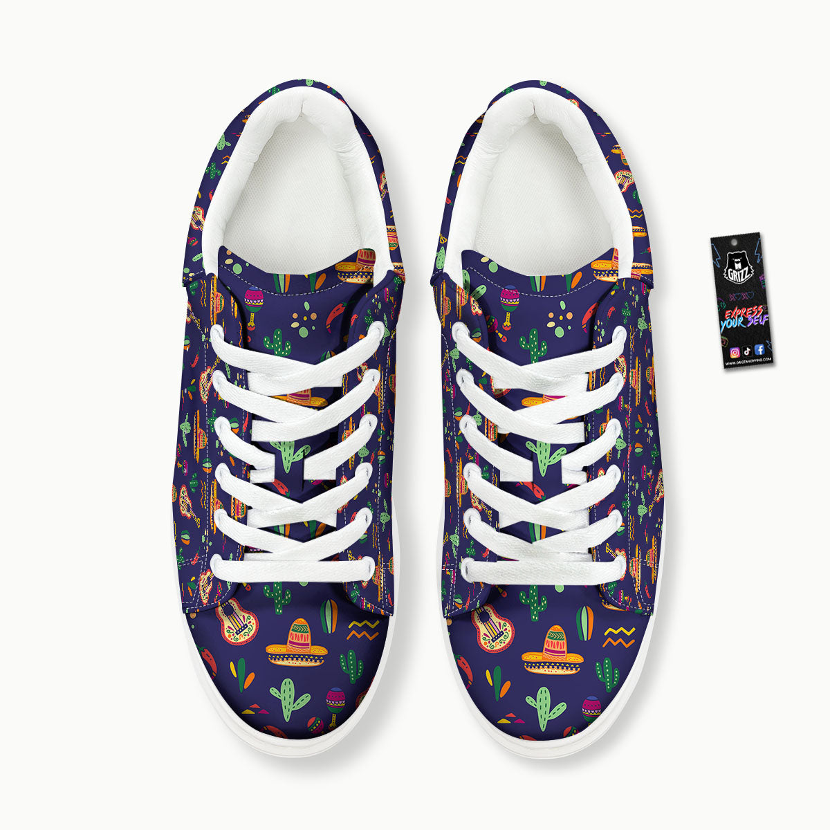 De Mayo Mexico Cinco Print Pattern Platform Shoes-grizzshop