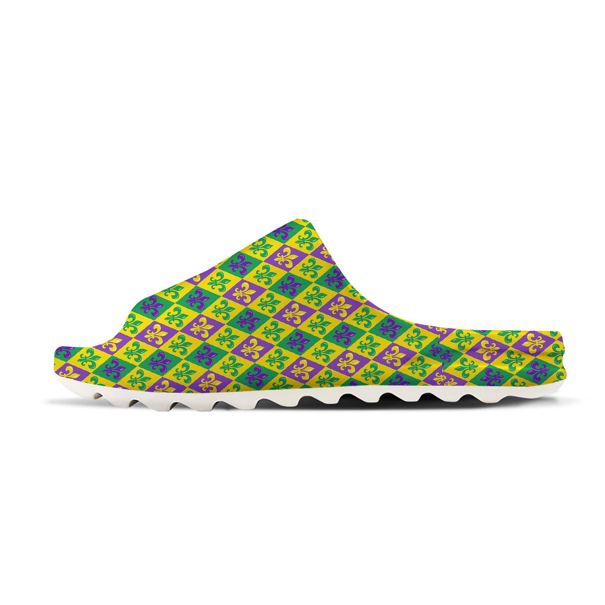 De Lis Mardi Gras Print Pattern Sandals-grizzshop