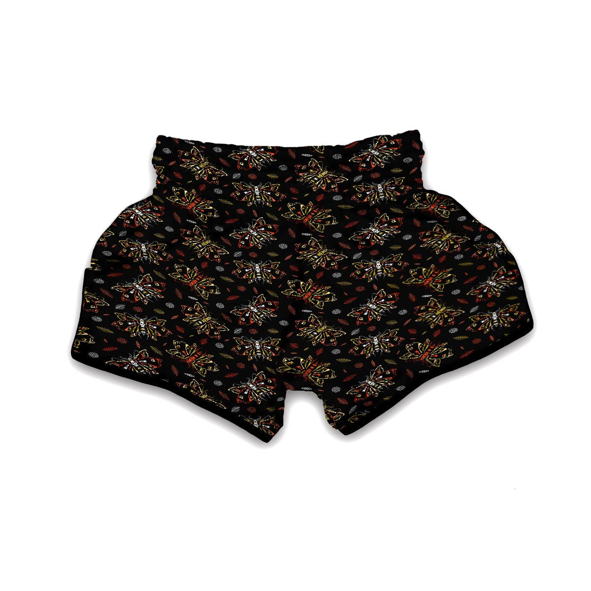 Dead Head Moth Pattern Muay Thai Boxing Shorts-grizzshop